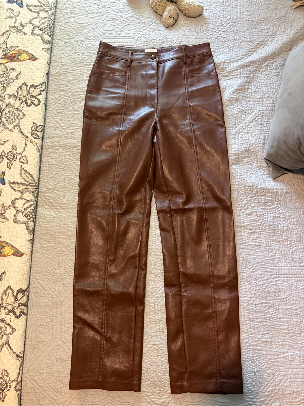 Aritzia Wilfred Brown Leather pants